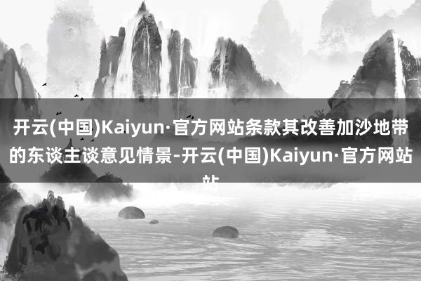 开云(中国)Kaiyun·官方网站条款其改善加沙地带的东谈主谈意见情景-开云(中国)Kaiyun·官方网站