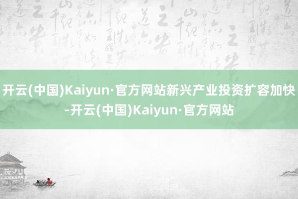 开云(中国)Kaiyun·官方网站新兴产业投资扩容加快-开云(中国)Kaiyun·官方网站