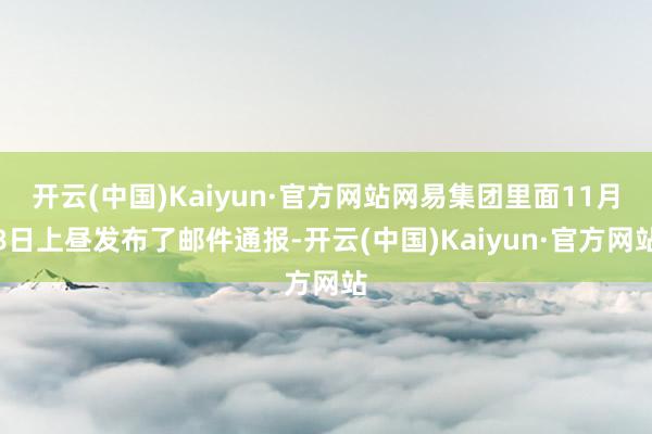 开云(中国)Kaiyun·官方网站网易集团里面11月8日上昼